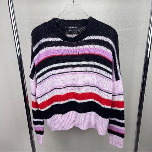 Something Navy Chunky Pullover Sweater Knit Large - Picture 1 of 7